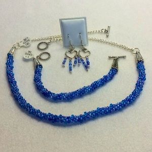 FINAL SALE PRICE Lia Rosa Hand Woven Blue/Purple Jewelry Set